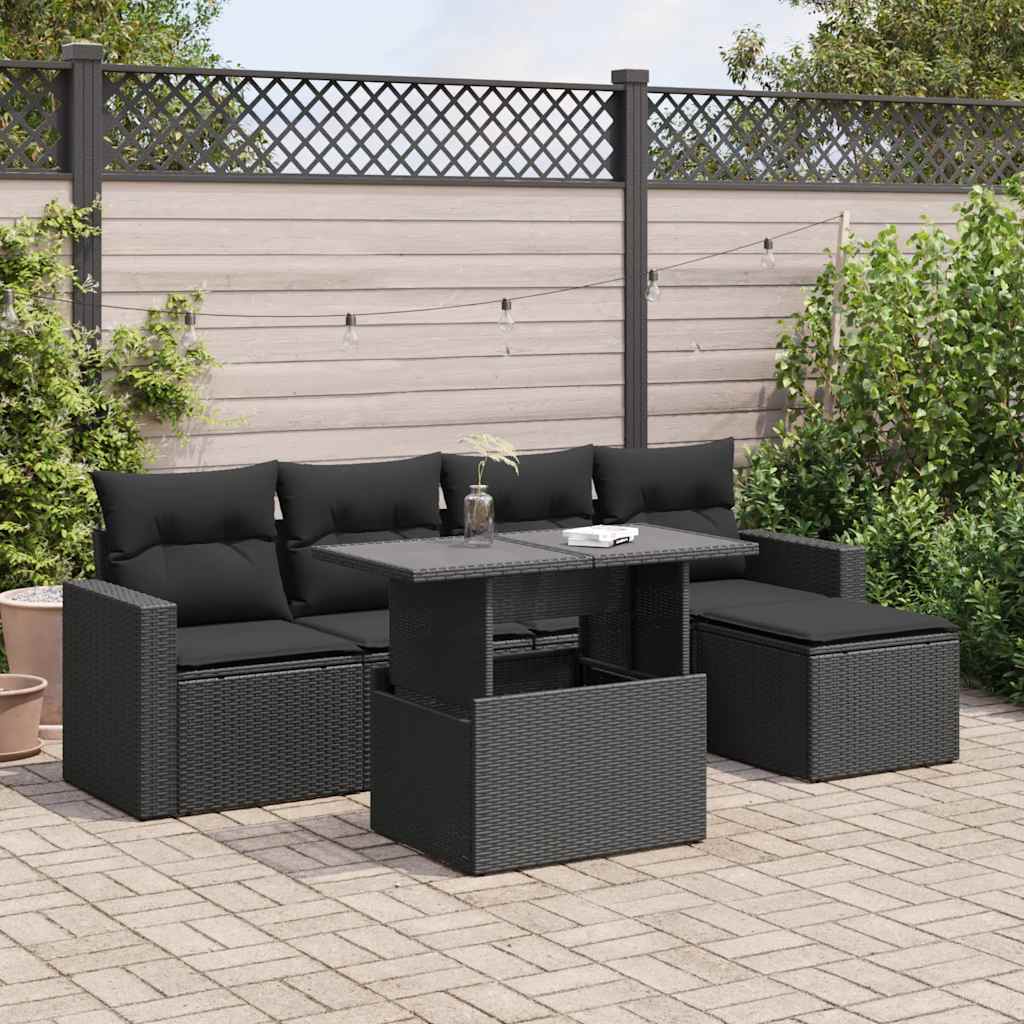 Garden Sofa Set with Cushions Modular Sofa 6 Pcs - Relax in Style