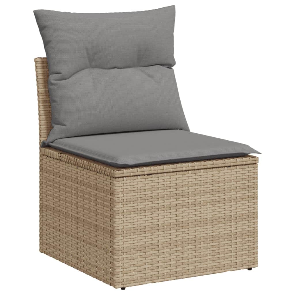 Garden Sofa Set with Cushions Modular Sofa 6 Piece Beige Poly Rattan - Modern Comfort | Rattan finish