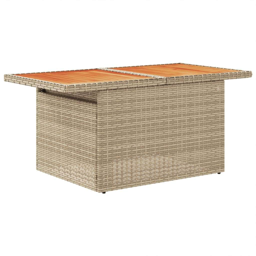 Rattan finish - Garden Sofa Set with Cushions Modular Sofa 6 Piece Beige Poly Rattan - Stylish & Durable