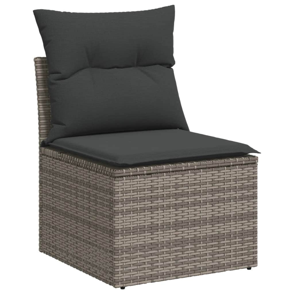 Garden Sofa Set with Cushions Modular Sofa 6 Piece Grey Poly Rattan - Stylish | Rattan finish