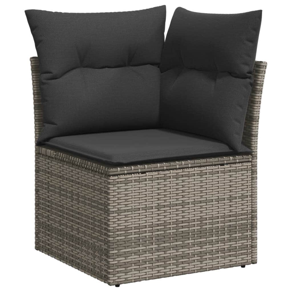 Outdoor Furniture Sets - Garden Sofa Set with Cushions Modular Sofa 6 Piece Grey Poly Rattan - Stylish