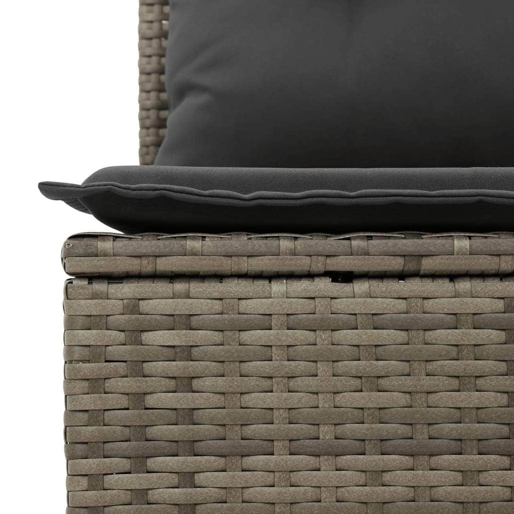 Garden Sofa Set with Cushions Modular Sofa 6 Piece Grey Poly Rattan - Stylish, Rattan finish