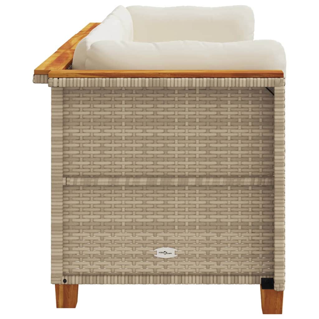 Beige colour - Garden Sofa with Cushions 3-Seater Beige