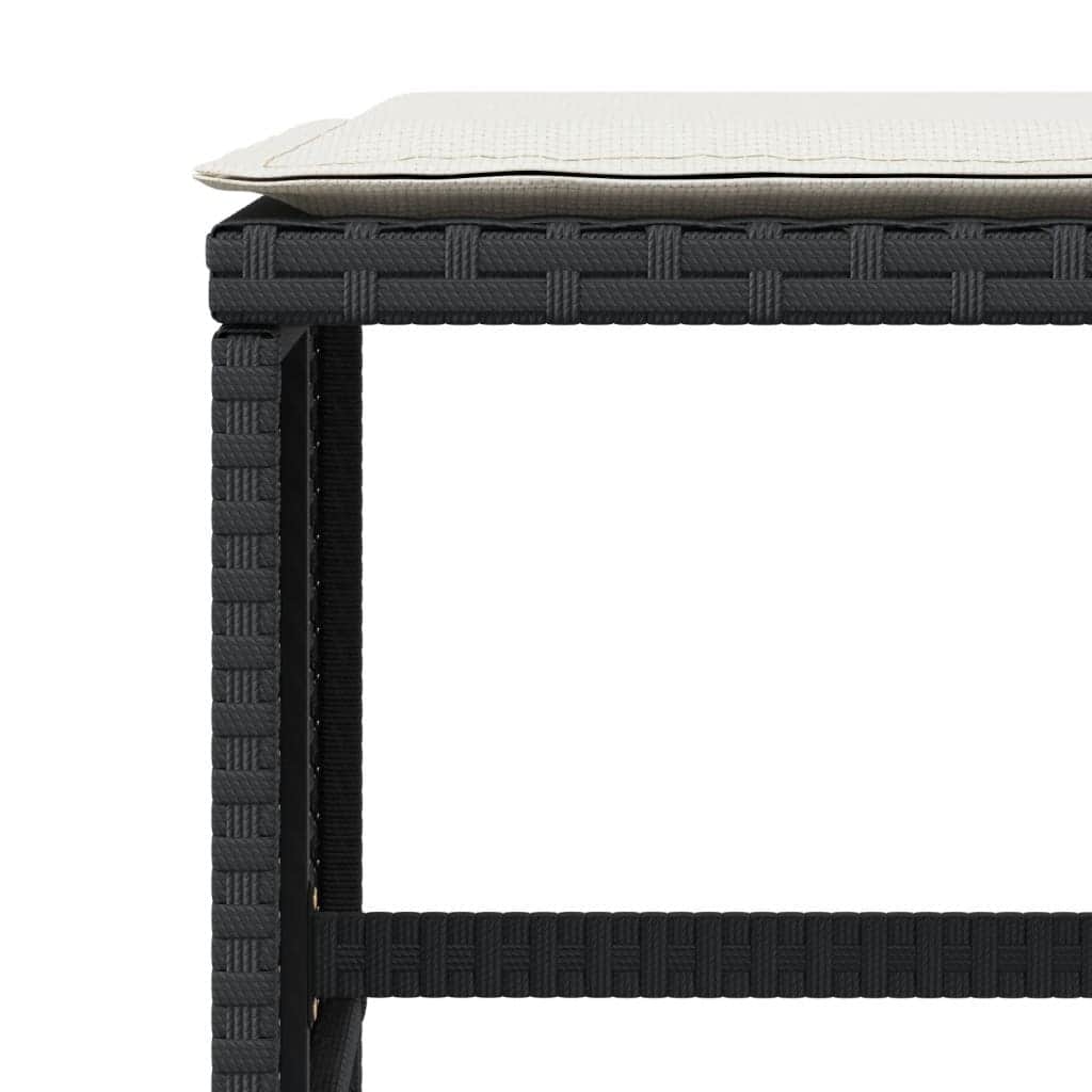 Garden Stools with Cushions 4 pcs Black, Outdoor Foot Rests