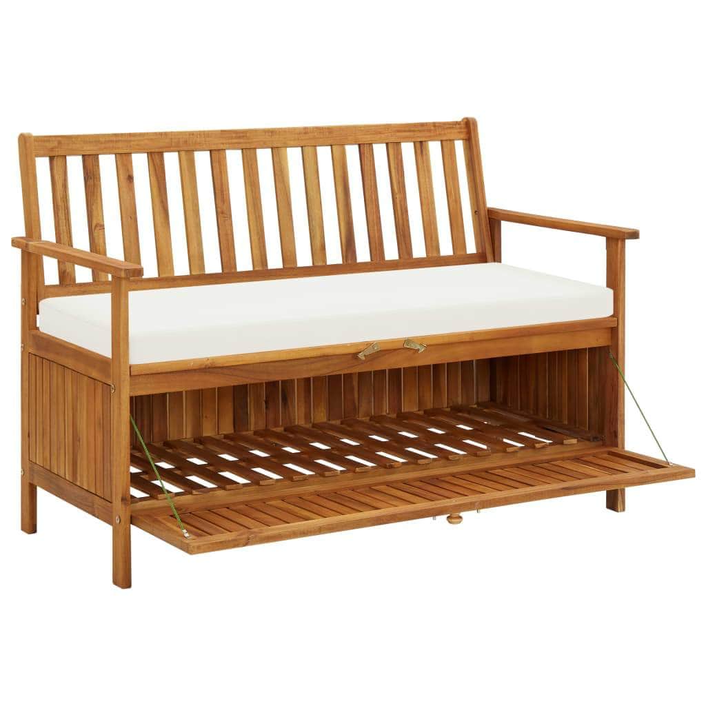 Garden Storage Bench Solid Acacia Wood