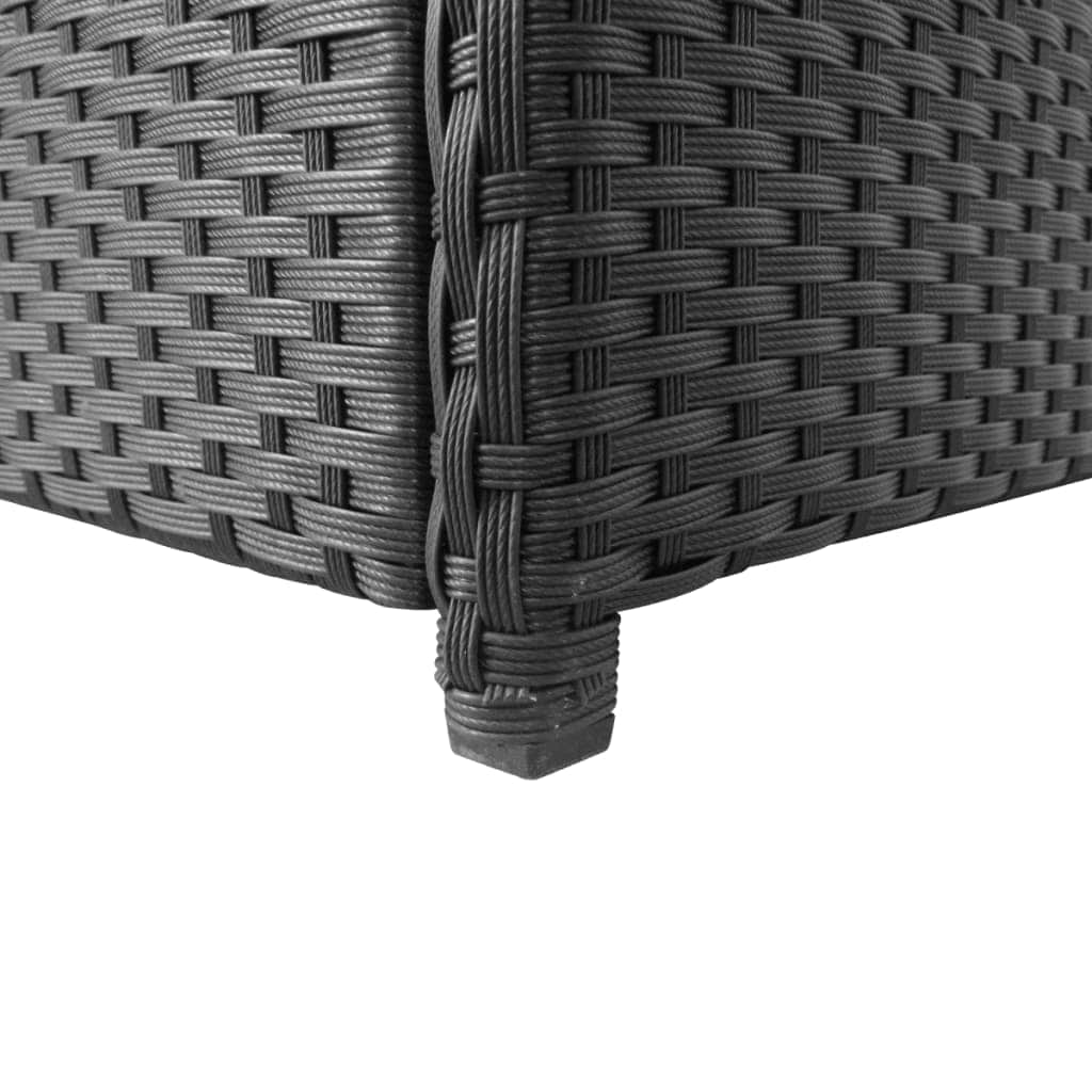 Garden Storage Box Black  Poly Rattan