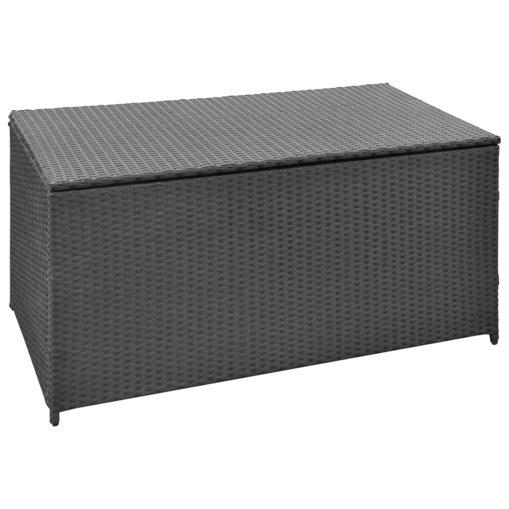 Garden Storage Box Black Poly Rattan - Simple deals