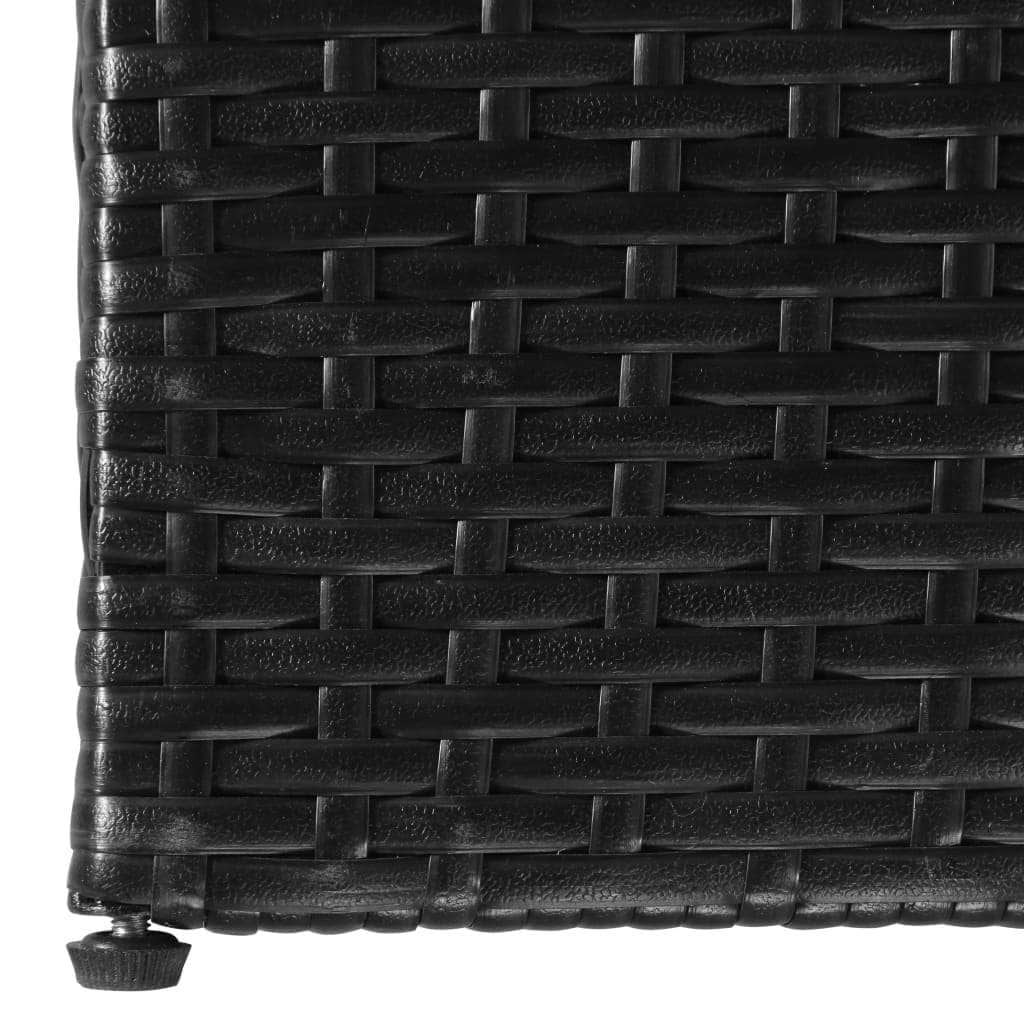 Garden Storage Box Black - Poly Rattan - Simple deals