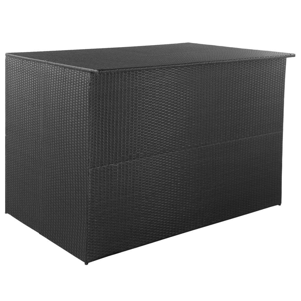 Garden Storage Box Black - Poly Rattan - Simple deals