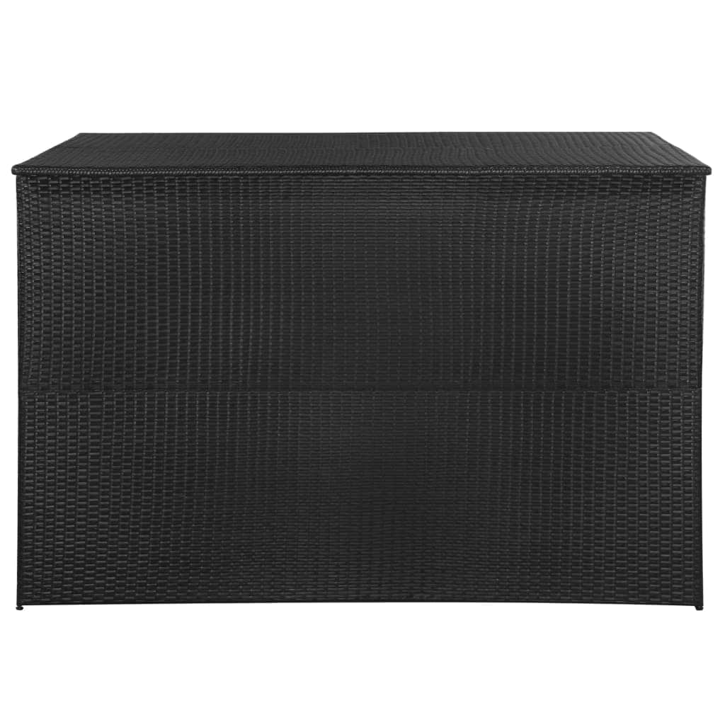 Garden Storage Box Black - Poly Rattan - Simple deals