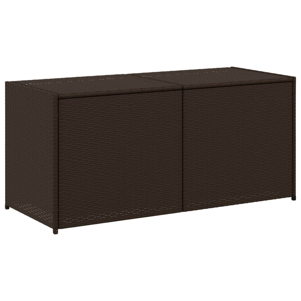 Brown colour - Garden Storage Box Brown 283L Poly Rattan
