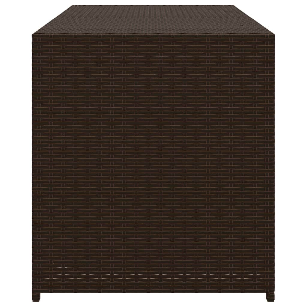 Rattan finish - Garden Storage Box Brown 283L Poly Rattan