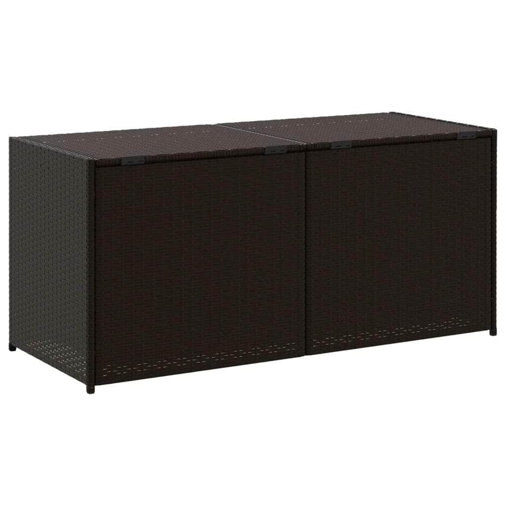 Garden Storage Box Brown 283L Poly Rattan | Brown colour
