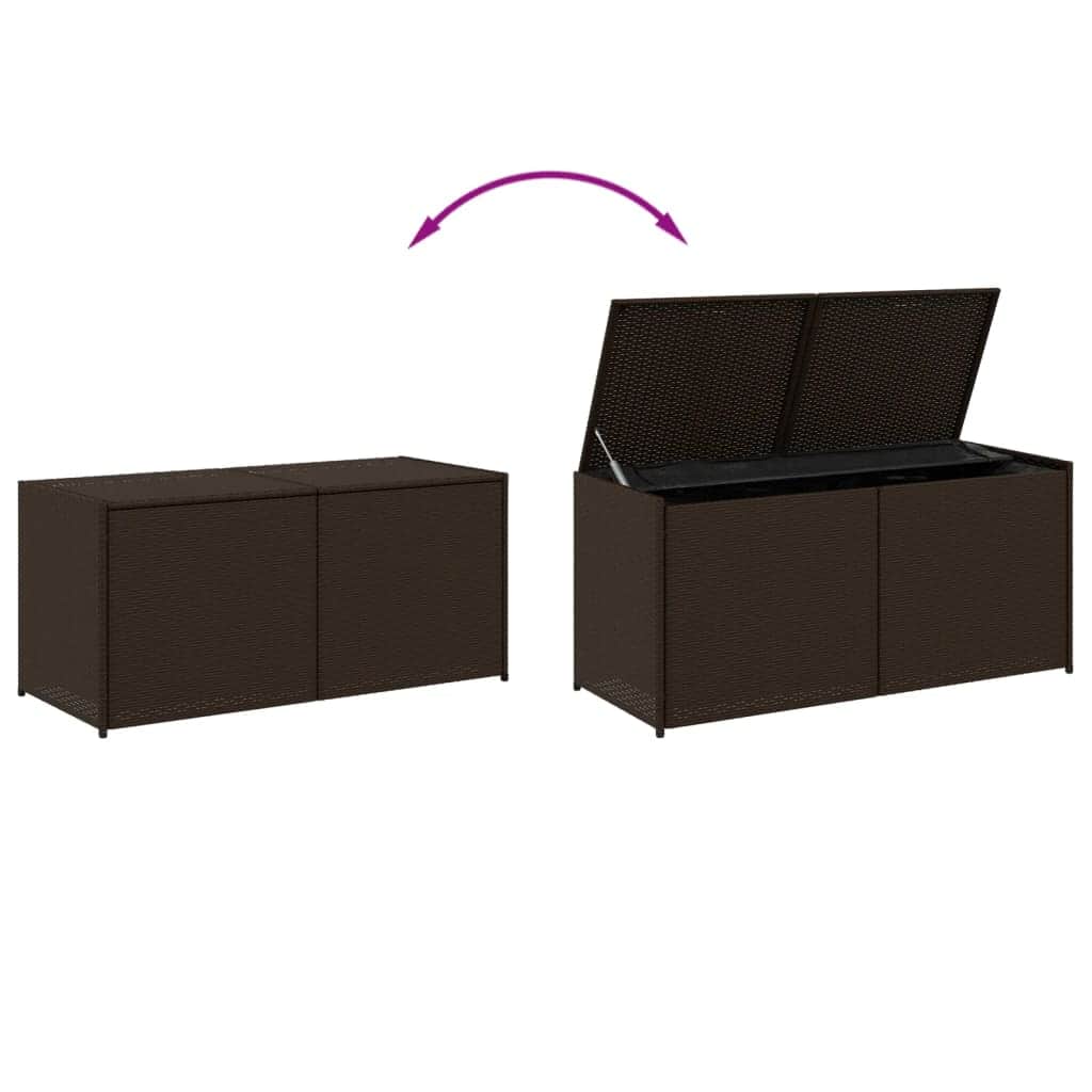 Garden Storage Box Brown 283L Poly Rattan | Outdoor Storage Boxes