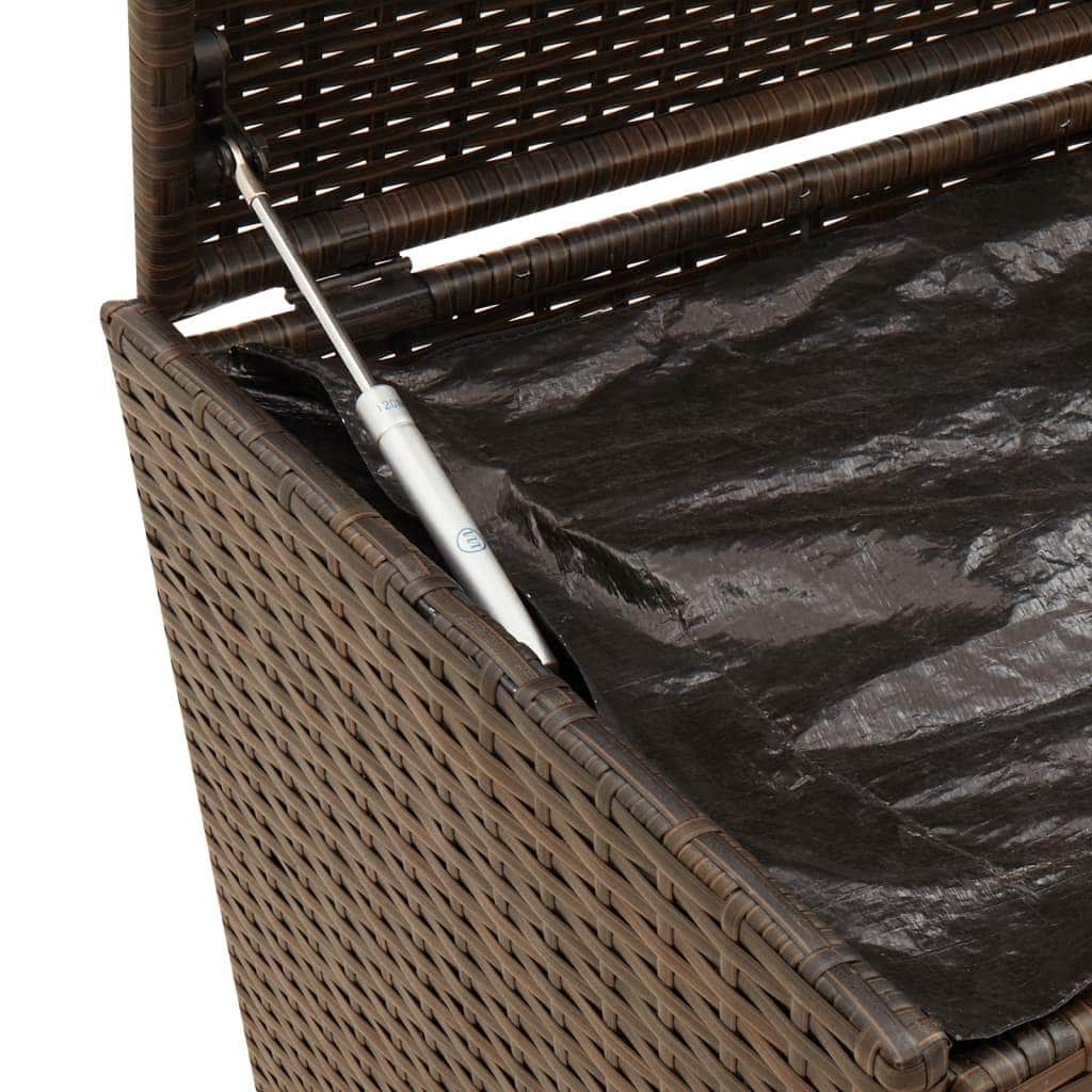 Garden Storage Box Brown 283L Poly Rattan, Outdoor Storage Boxes