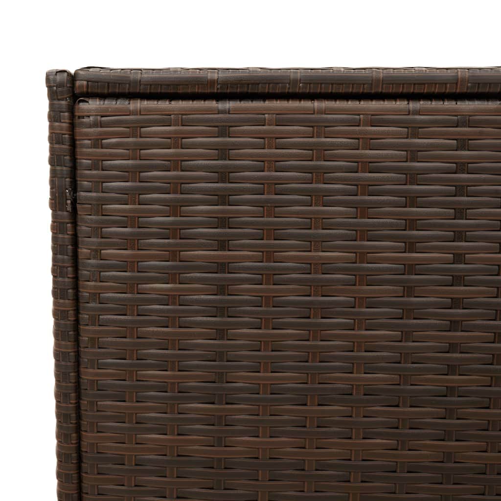 Garden Storage Box Brown 283L Poly Rattan, Rattan finish