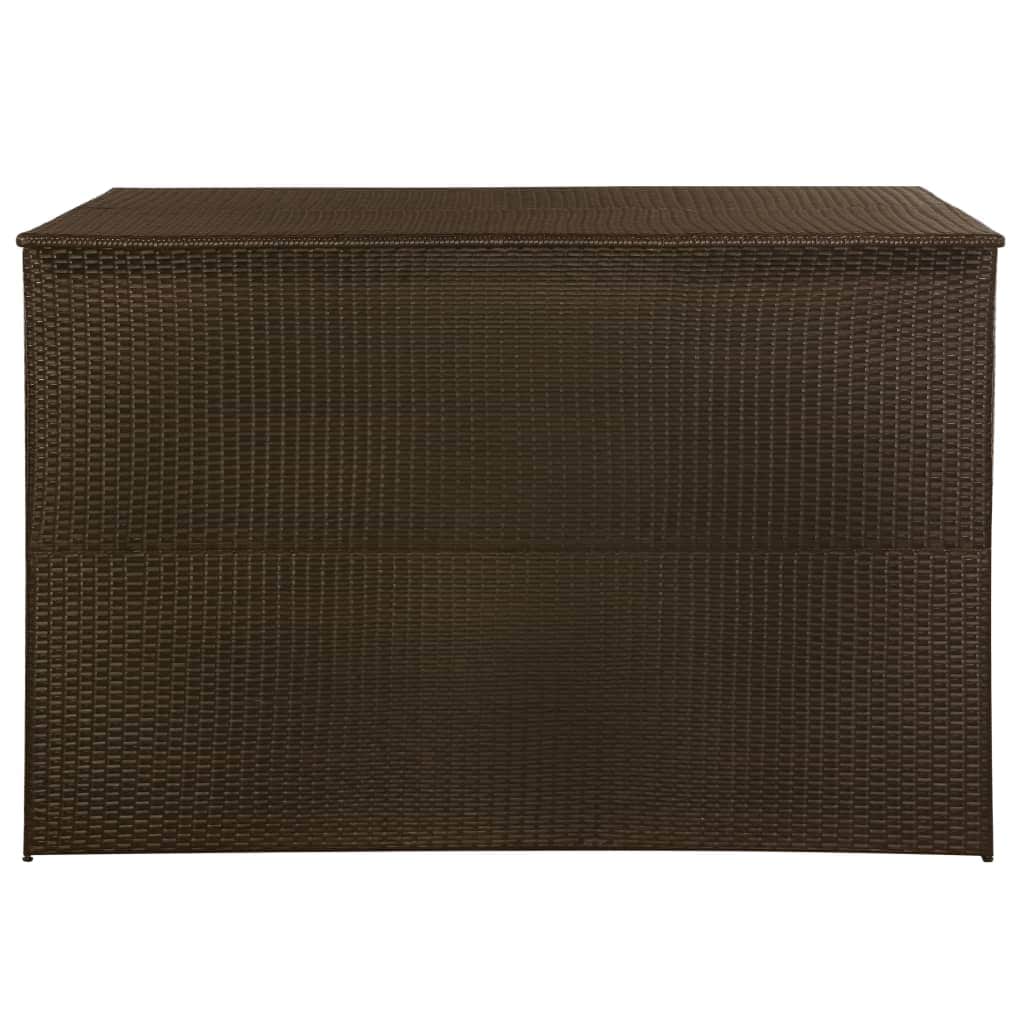 Garden Storage Box Brown  Poly Rattan