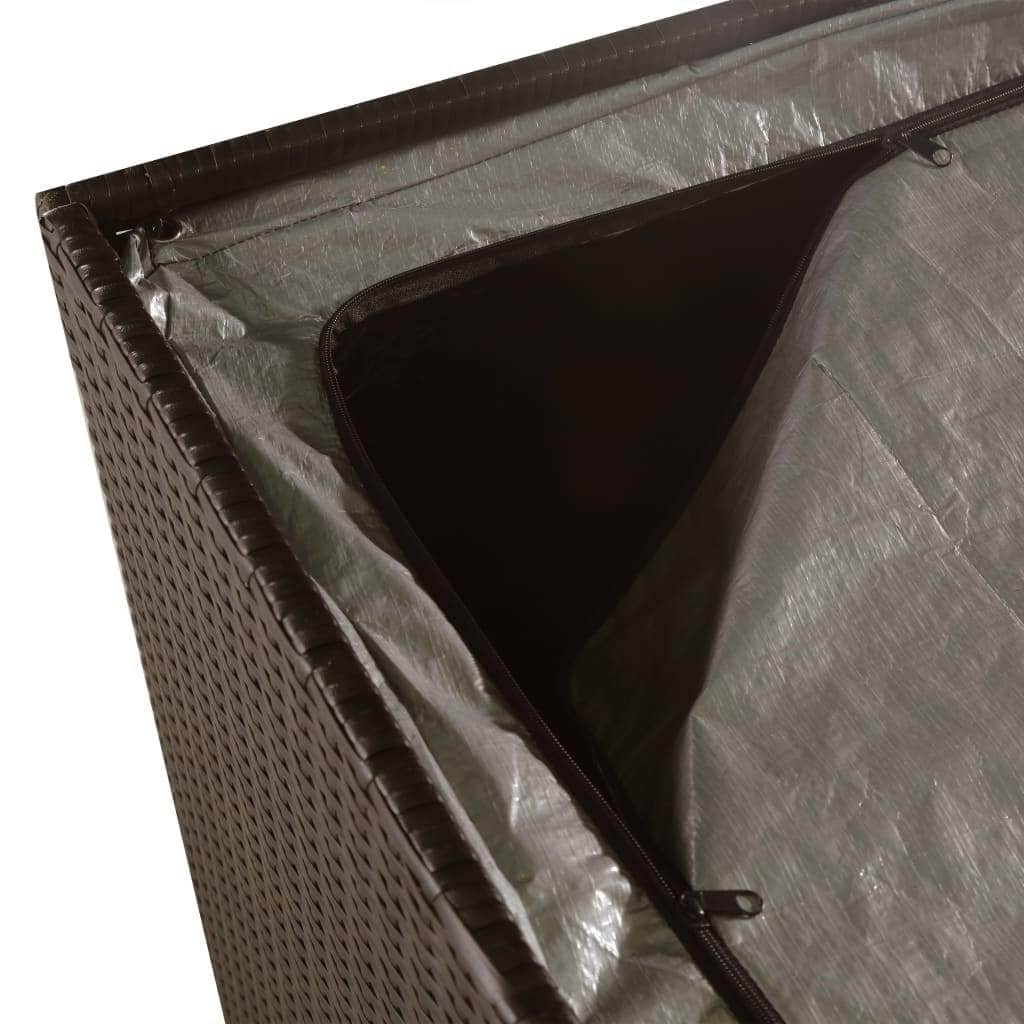 Garden Storage Box Brown  Poly Rattan