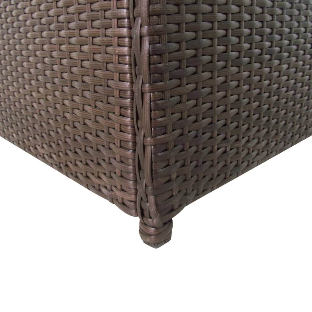 Garden Storage Box Brown Poly Rattan