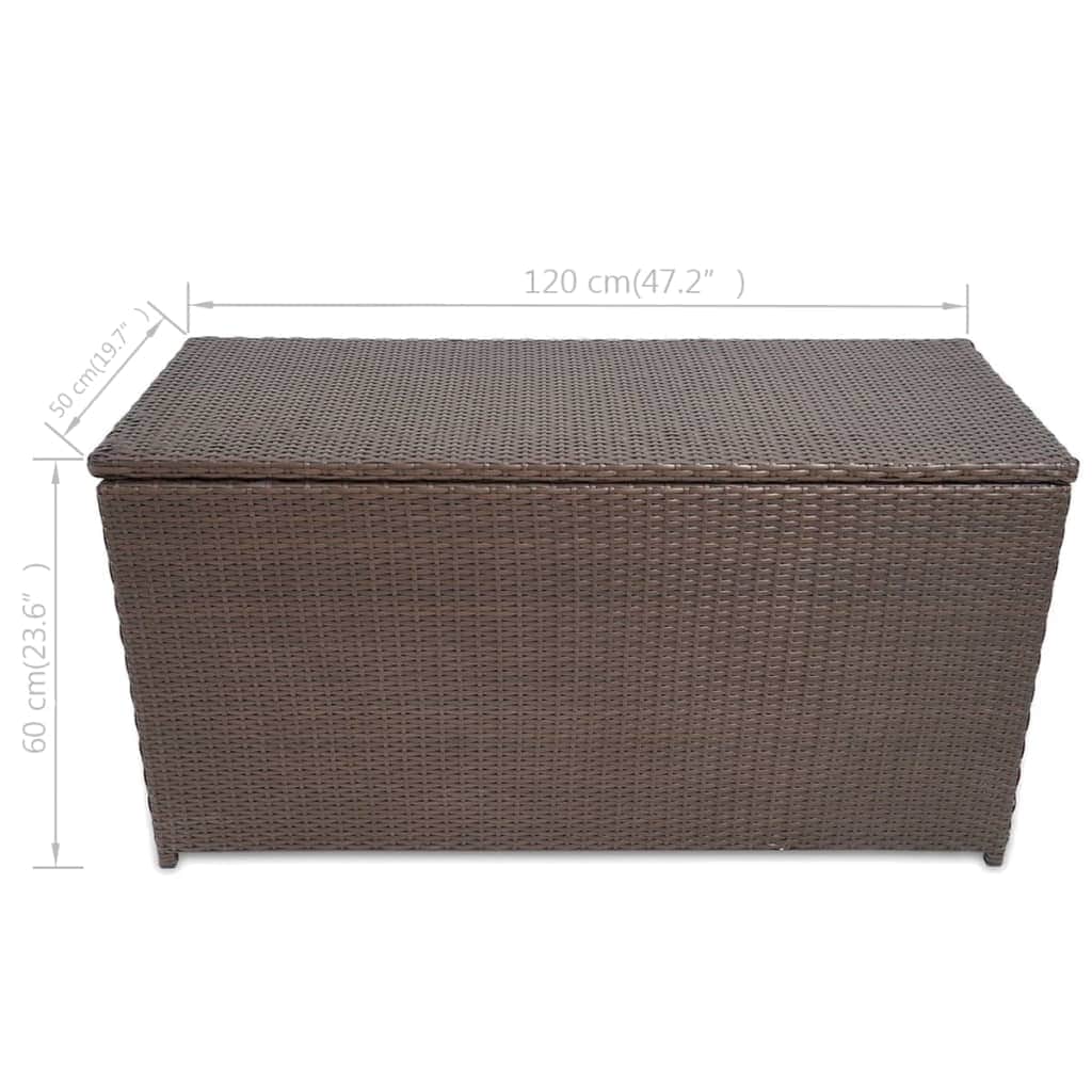 Garden Storage Box Brown Poly Rattan