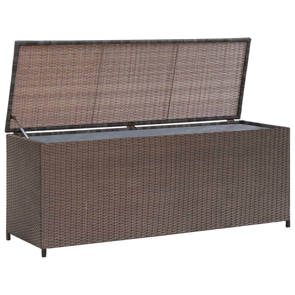 Garden Storage Box Brown Poly Rattan - Simple deals