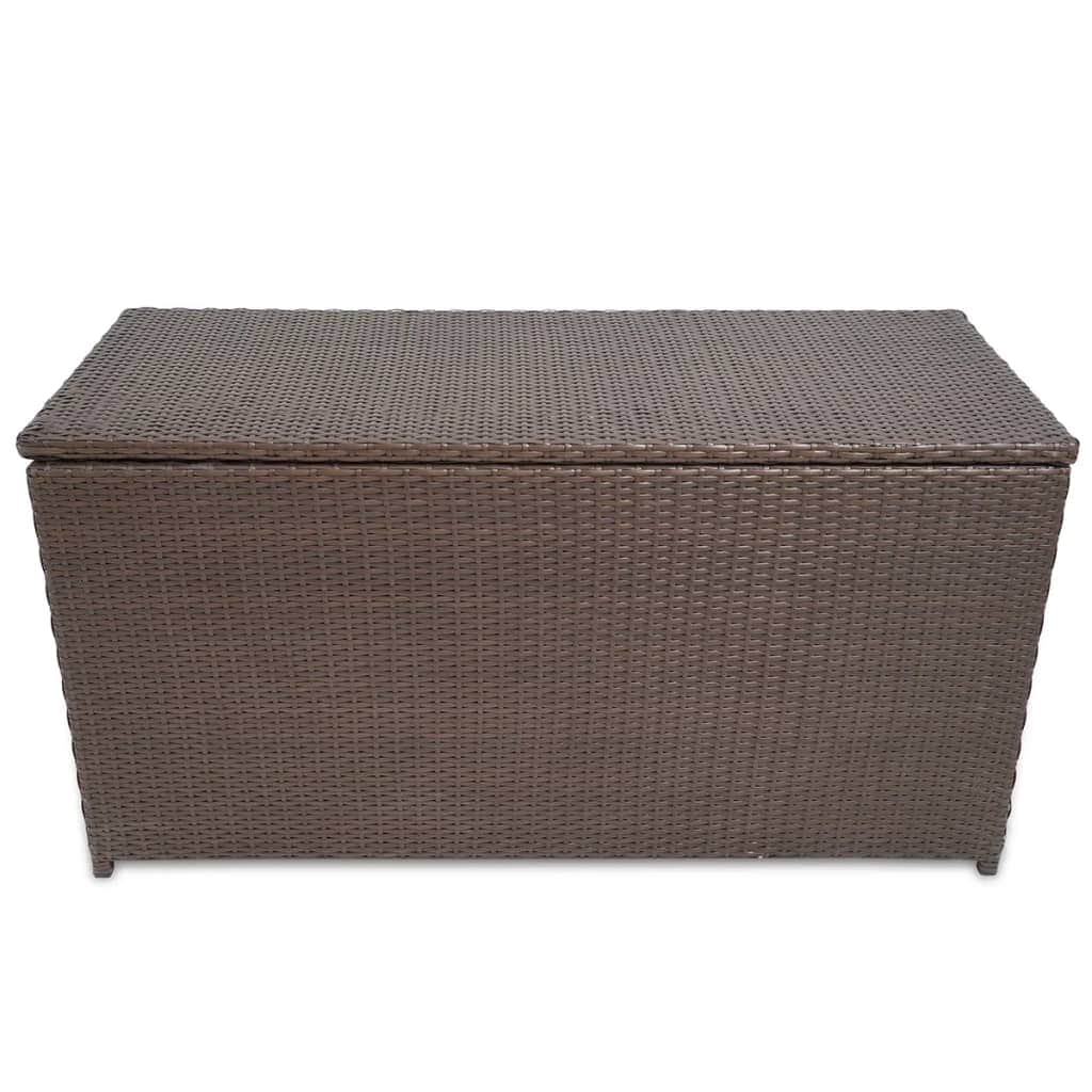 Garden Storage Box Brown Poly Rattan - Simple deals