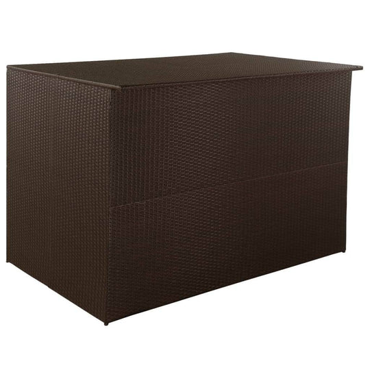 Garden Storage Box Brown Poly Rattan - Simple deals