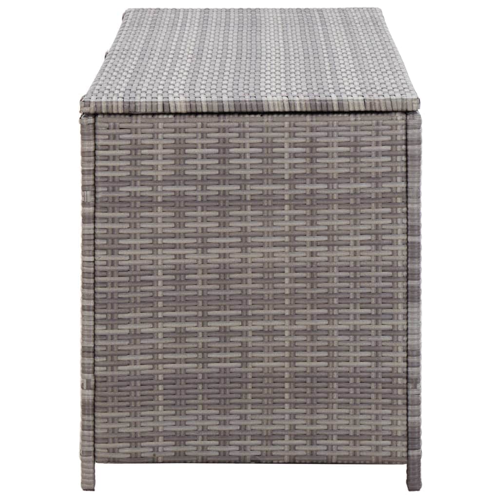 Garden Storage Box Grey Poly Rattan