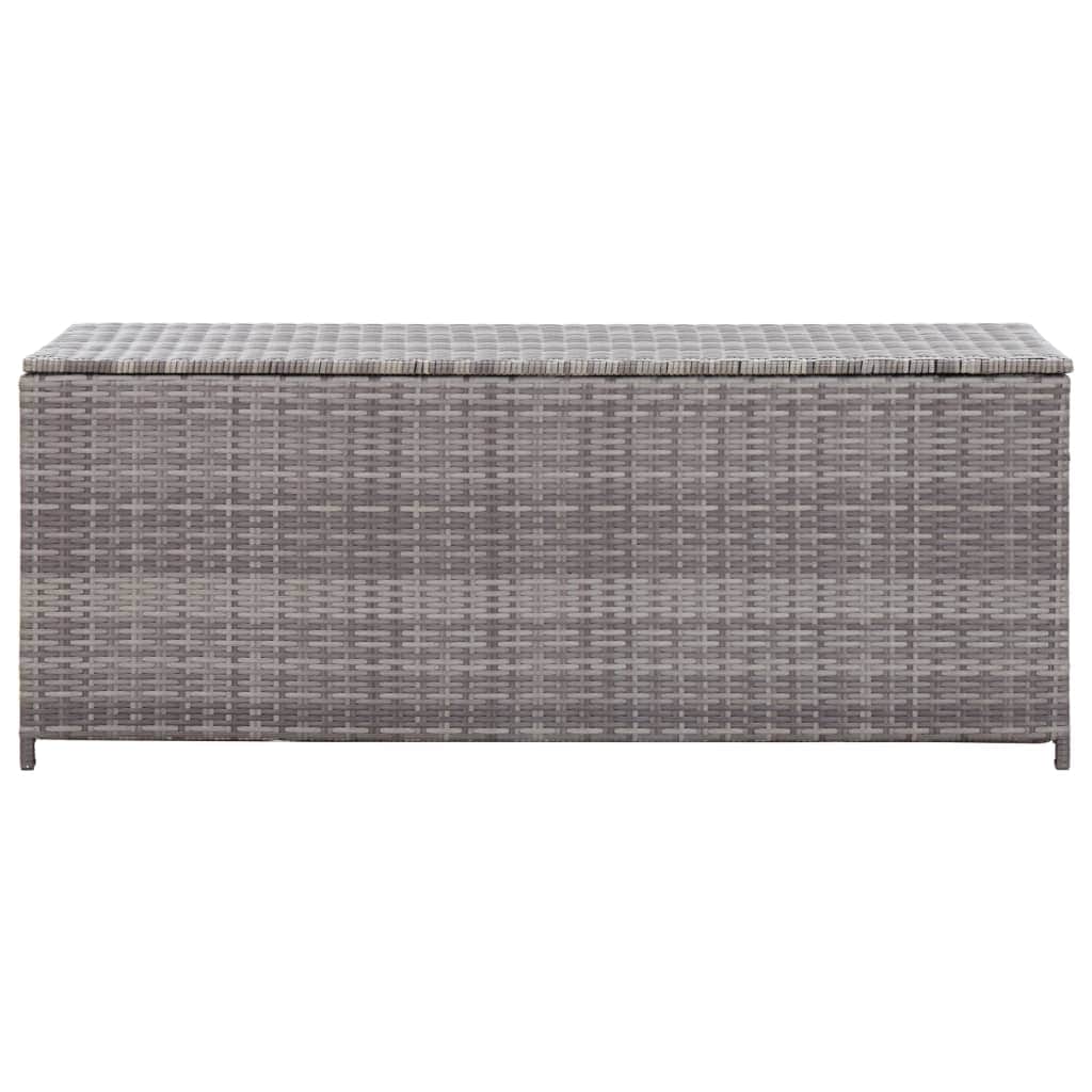 Garden Storage Box Grey Poly Rattan