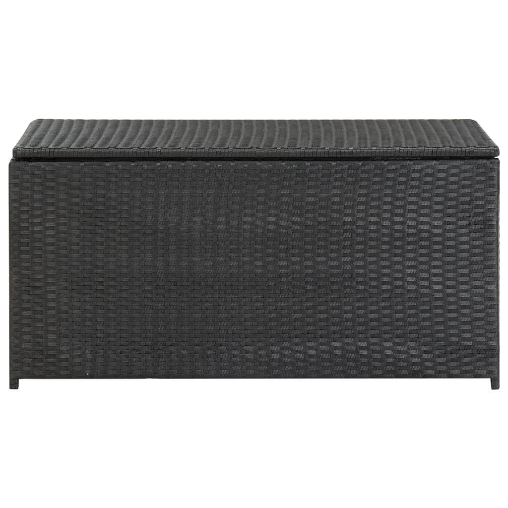 Garden Storage  Box Poly Rattan  Black