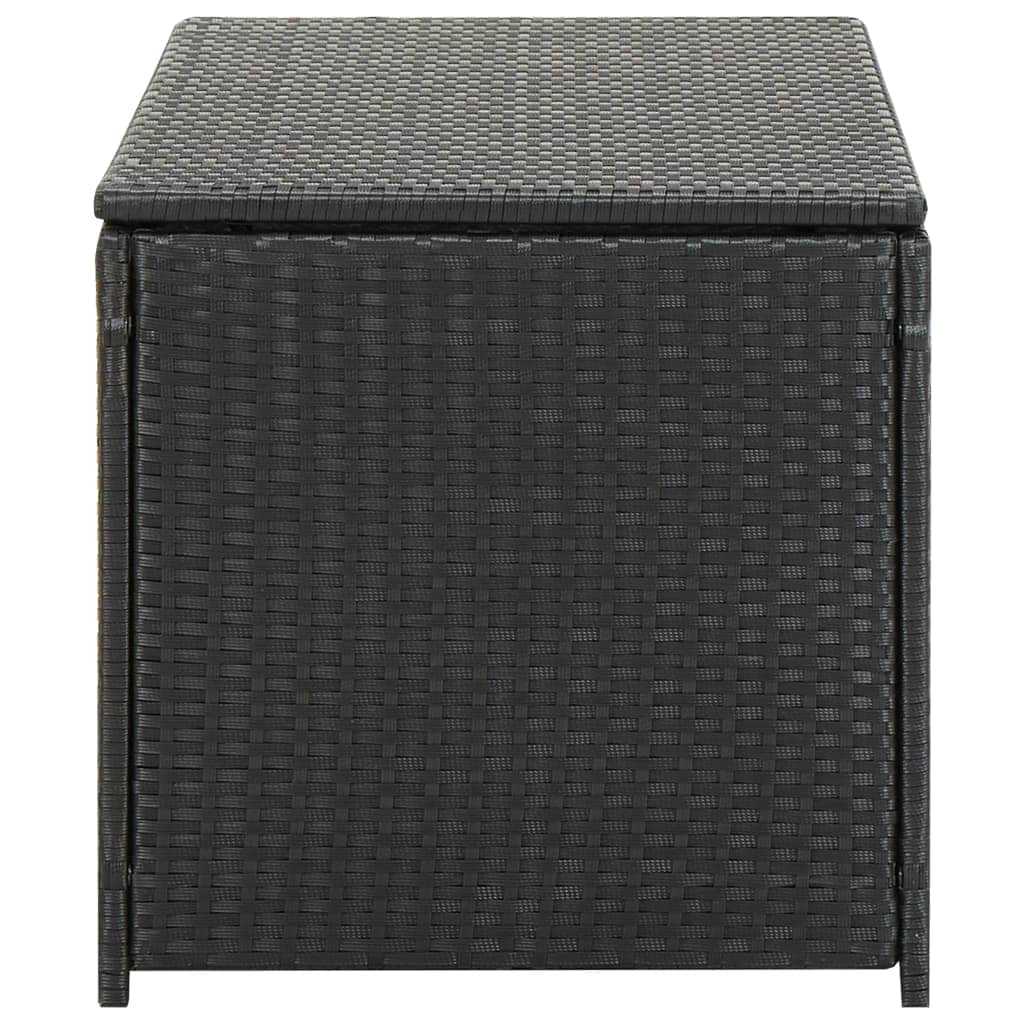 Garden Storage  Box Poly Rattan  Black
