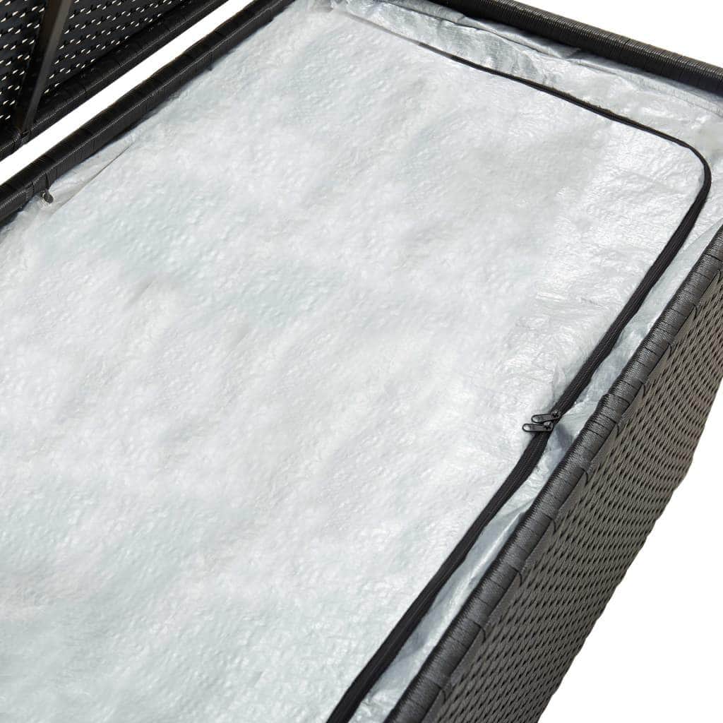 Garden Storage  Box Poly Rattan  Black