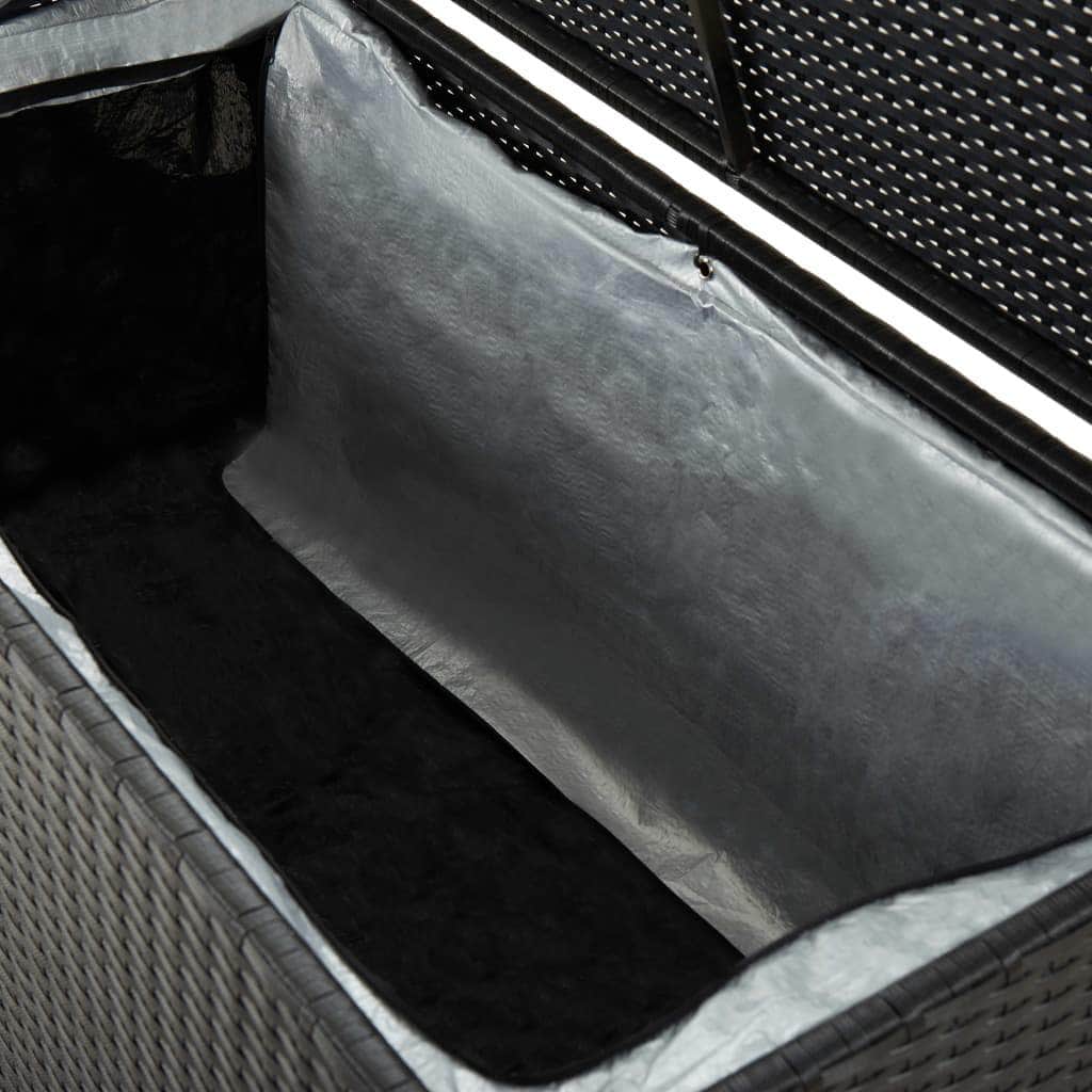 Garden Storage  Box Poly Rattan  Black