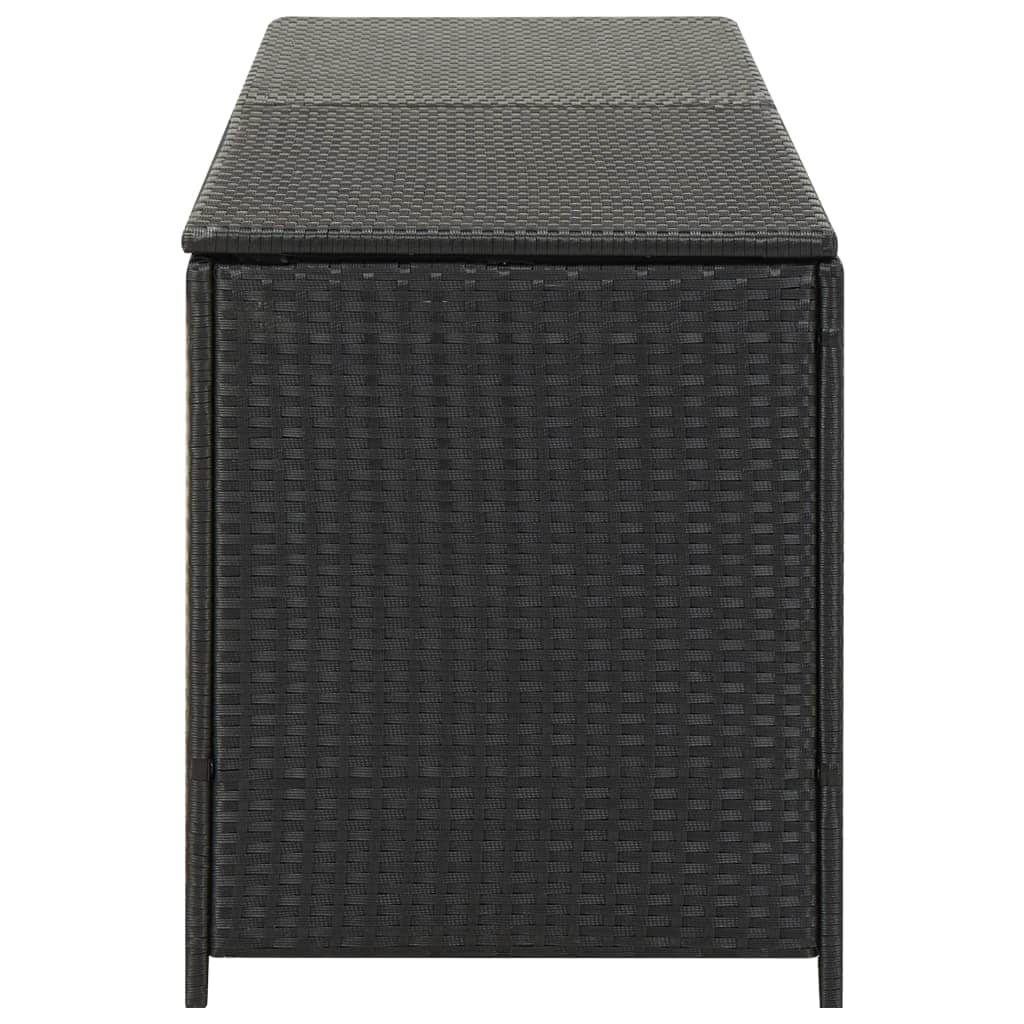 Garden Storage Box Poly Rattan Black