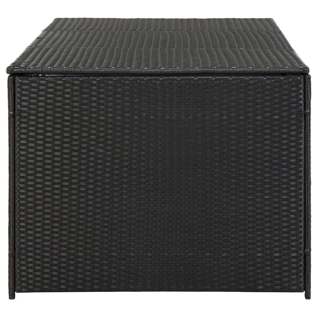 Garden Storage Box Poly Rattan  Black