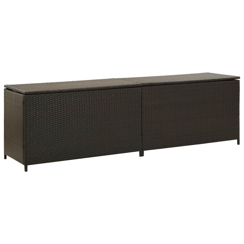Garden Storage  Box Poly Rattan  Brown