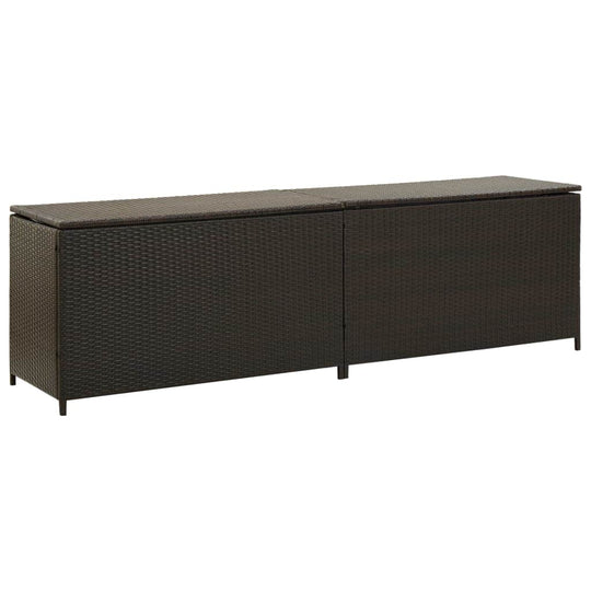 Garden Storage  Box Poly Rattan  Brown