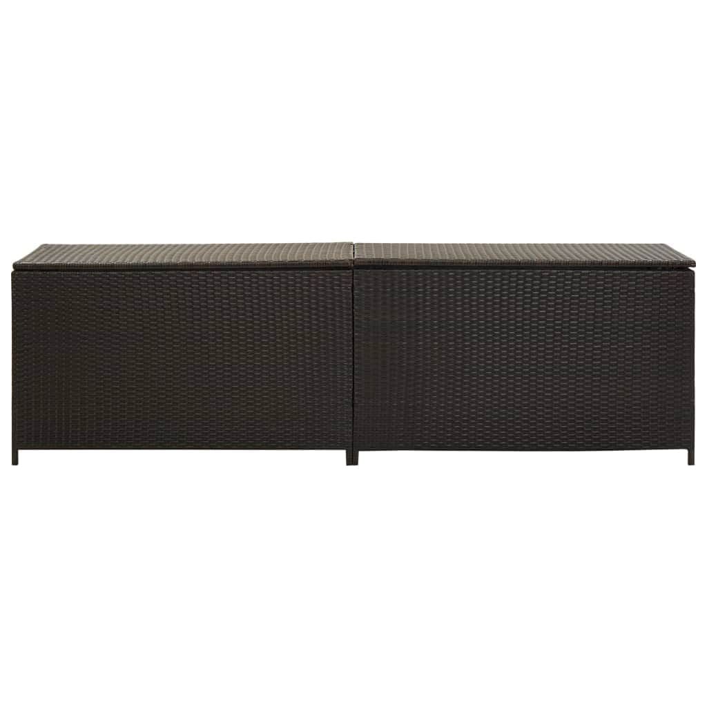 Garden Storage  Box Poly Rattan  Brown