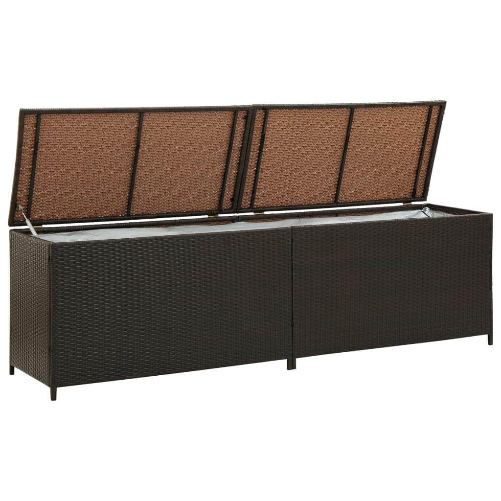 Garden Storage  Box Poly Rattan  Brown