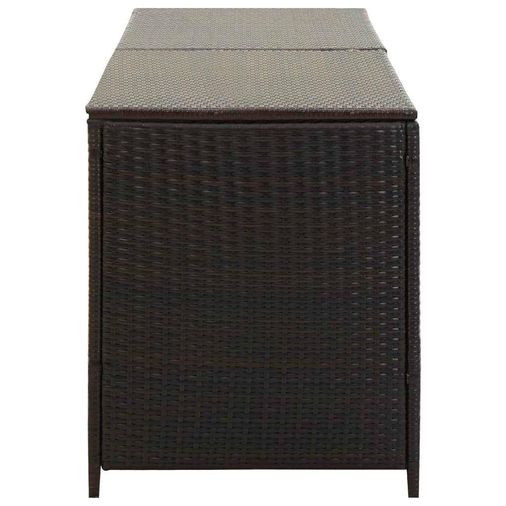 Garden Storage  Box Poly Rattan  Brown