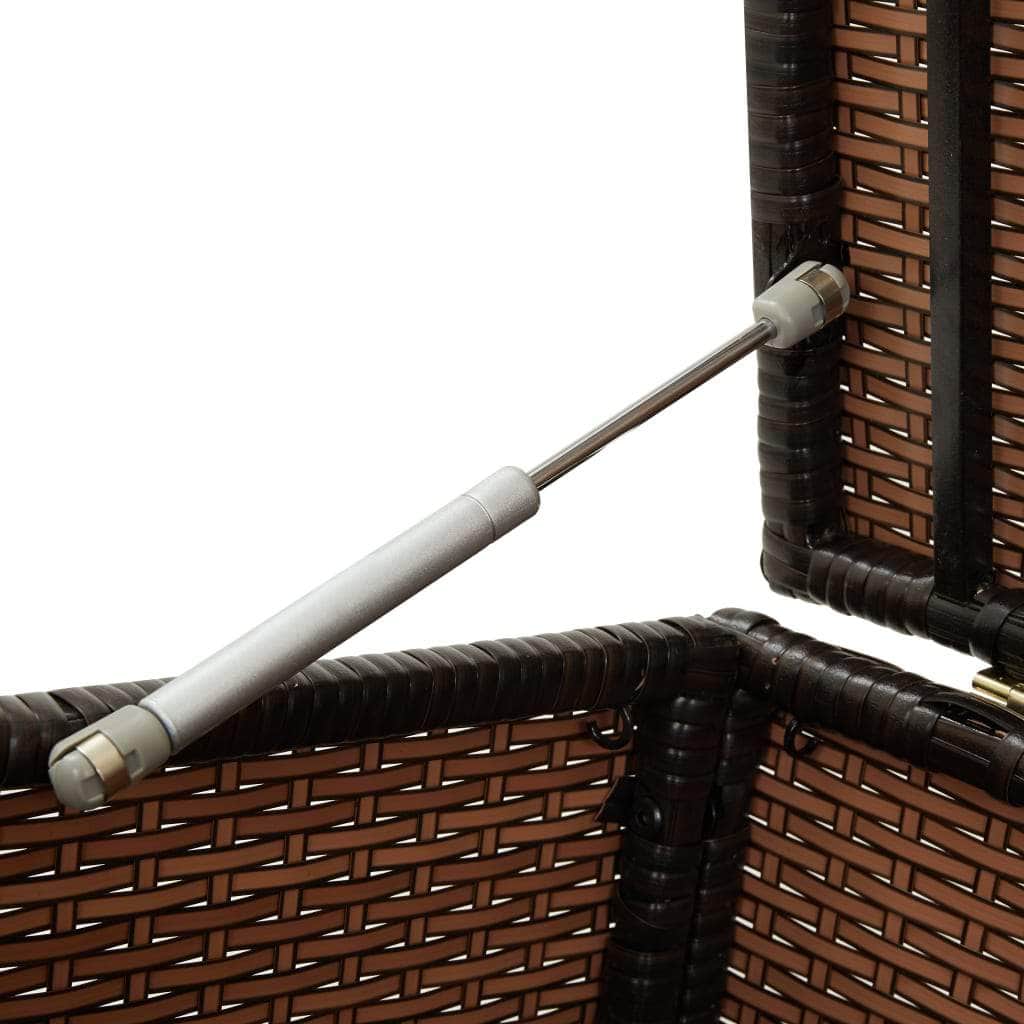 Garden Storage  Box Poly Rattan  Brown