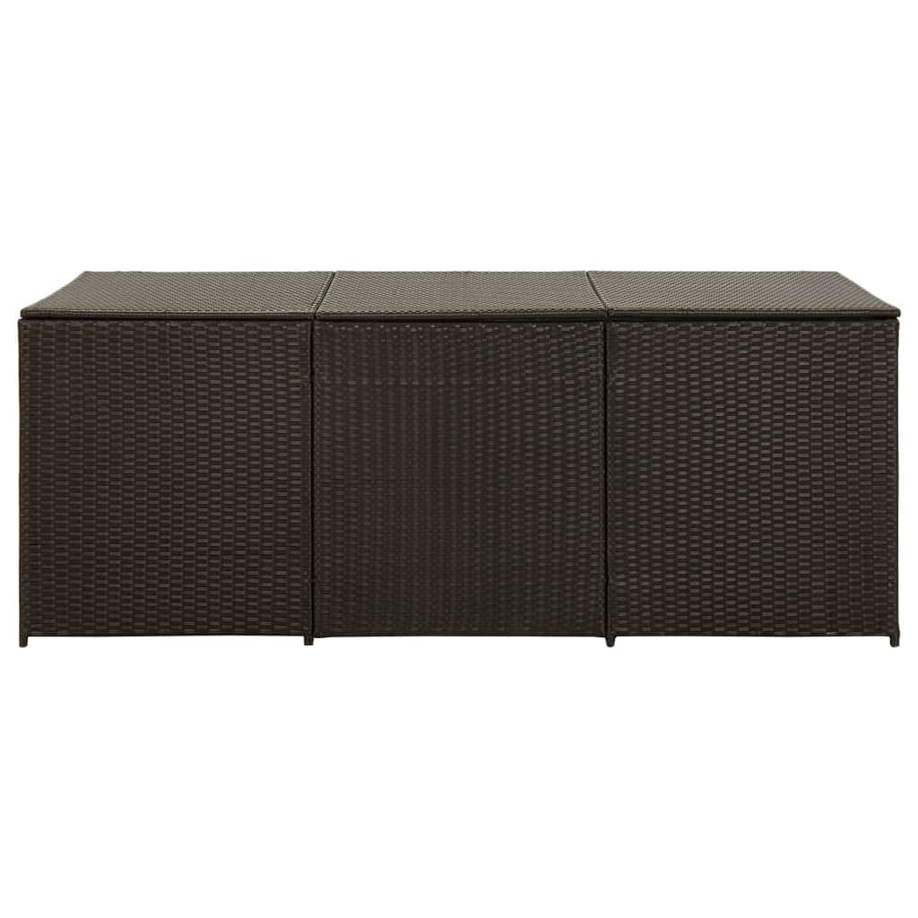 Garden Storage Box Poly Rattan  Brown