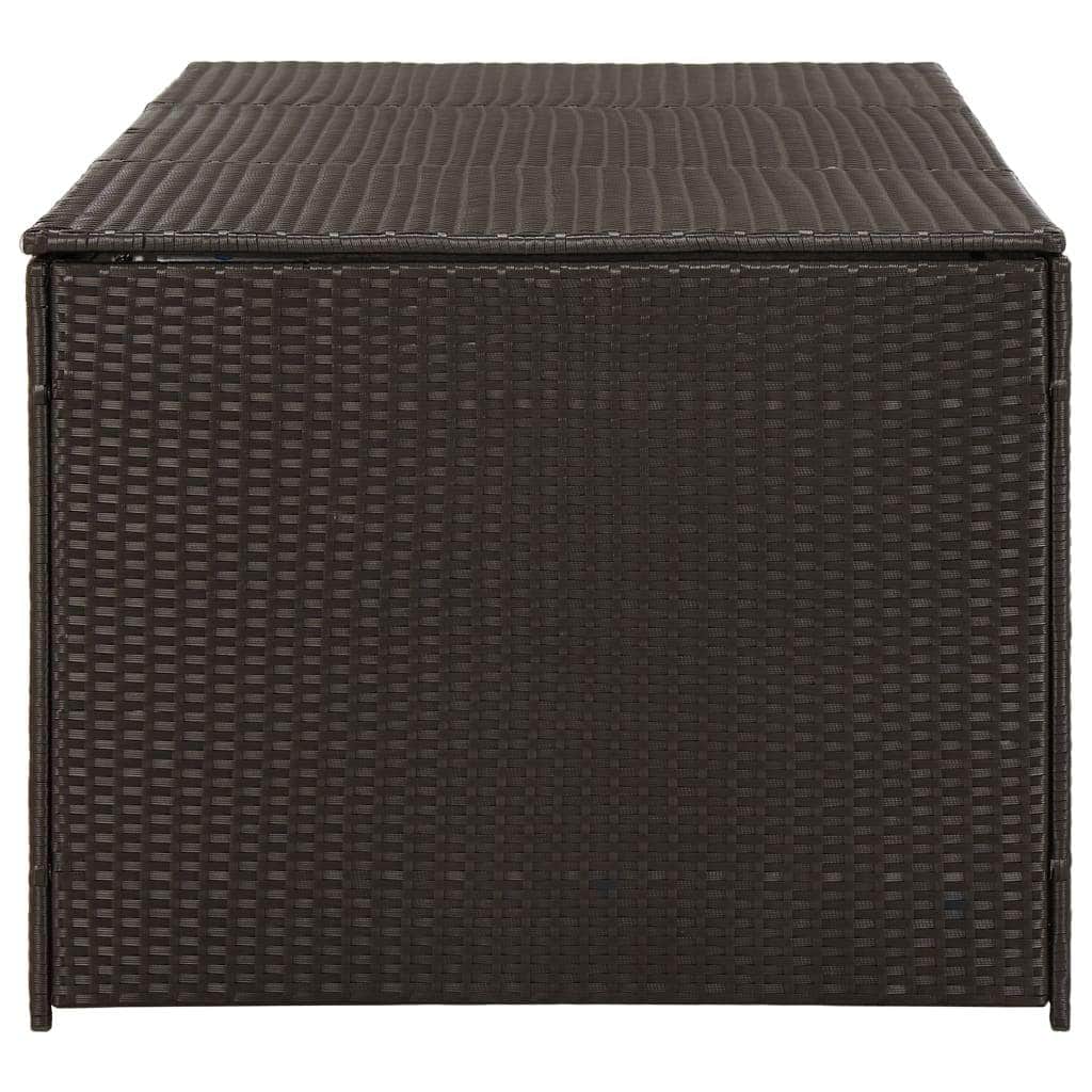 Garden Storage Box Poly Rattan  Brown