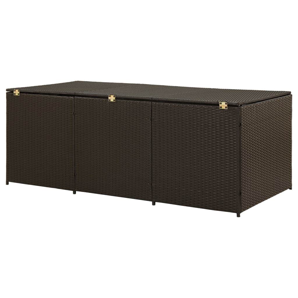 Garden Storage Box Poly Rattan  Brown