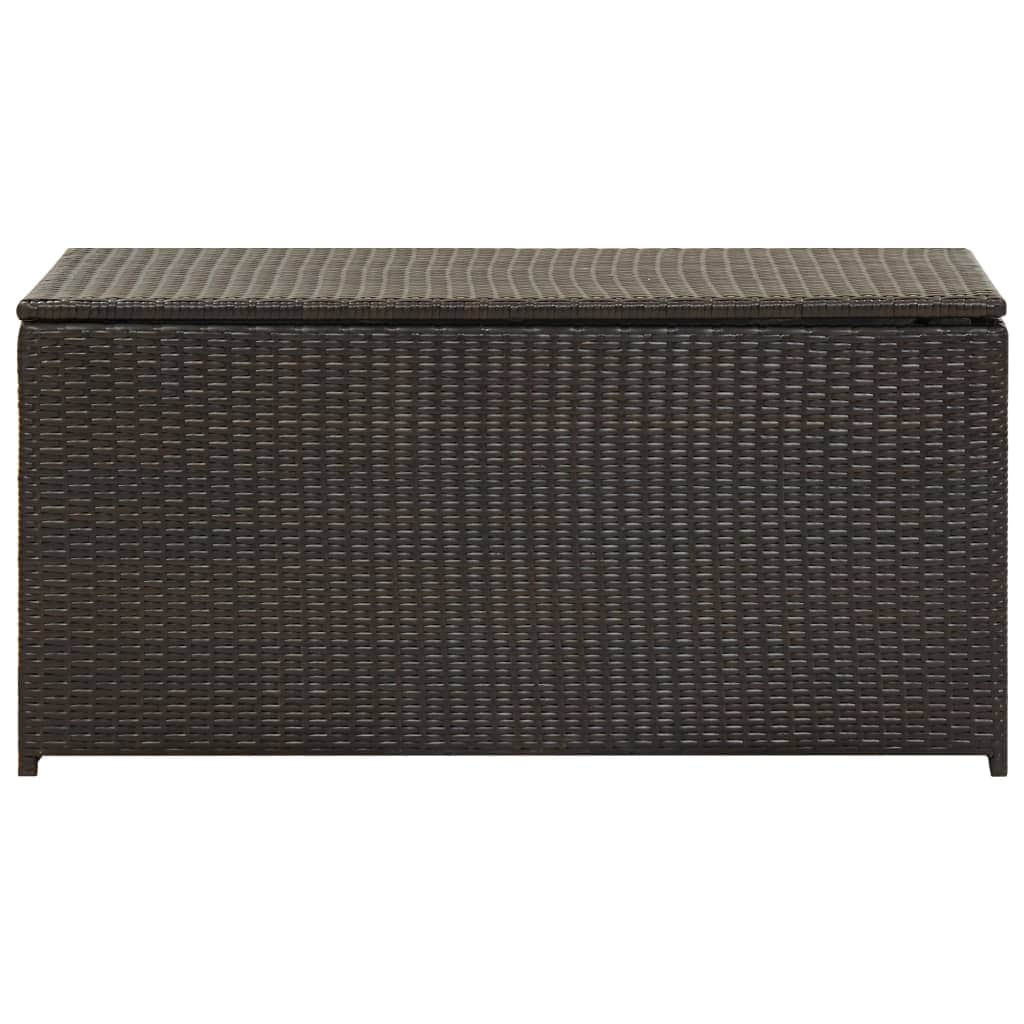 Garden Storage Box Poly Rattan Brown