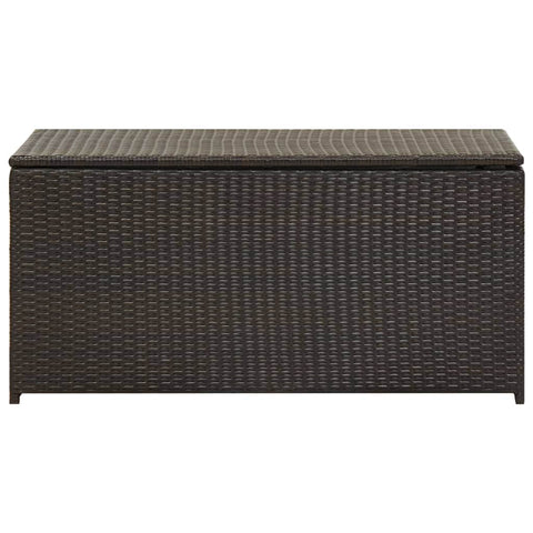 Garden Storage Box Poly Rattan Brown