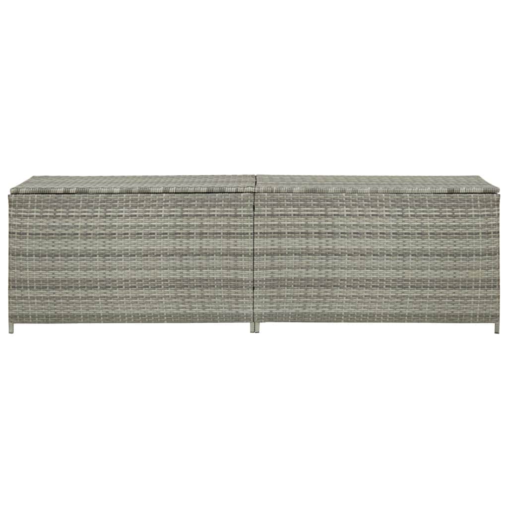 Garden Storage  Box Poly Rattan Grey