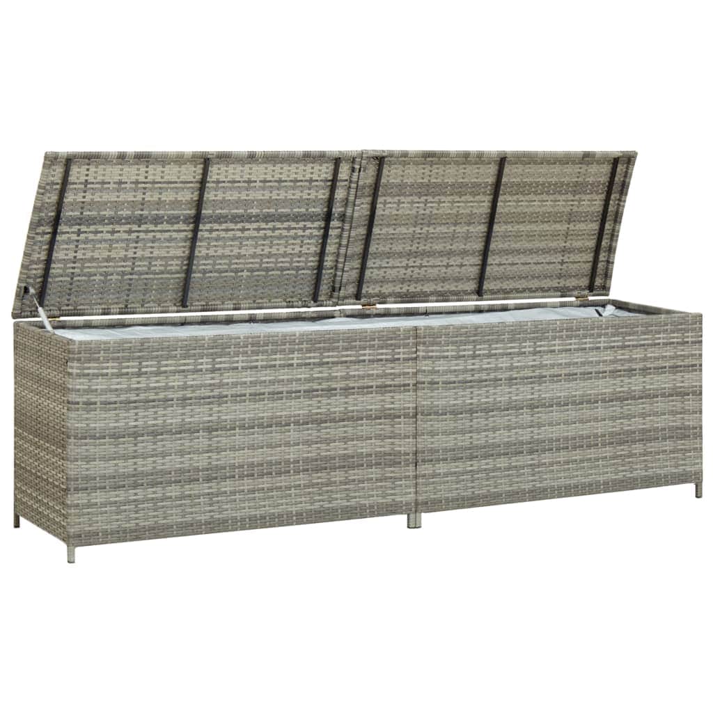 Garden Storage  Box Poly Rattan Grey