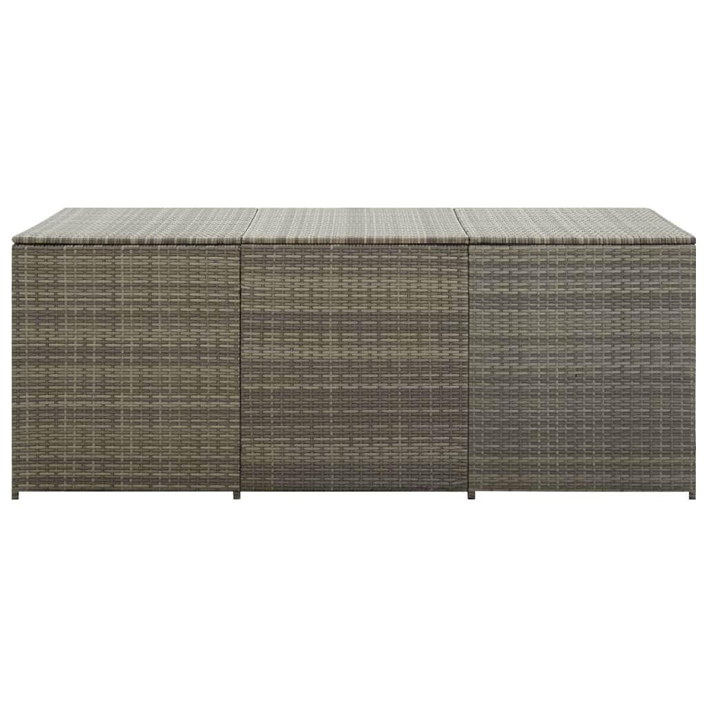 Garden Storage Box Poly Rattan Grey