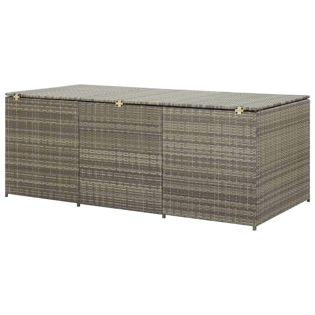 Garden Storage Box Poly Rattan Grey
